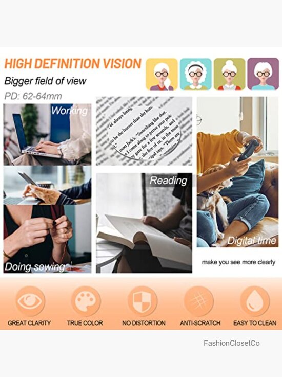 Vintage Round Reading Glasses Women Stylish Readers HD Magnification main image 6